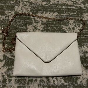 A New Day Off White Envelope Purse Chain Crossbody Strap 2 Pockets 6.5 X 9.5 in